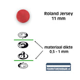 Drukknopen set | 11 mm | Roland Jersey | rood | 15 stuks Drukknopen KIN - 11 - ROLAND - ROOD - 1941 8590265080456